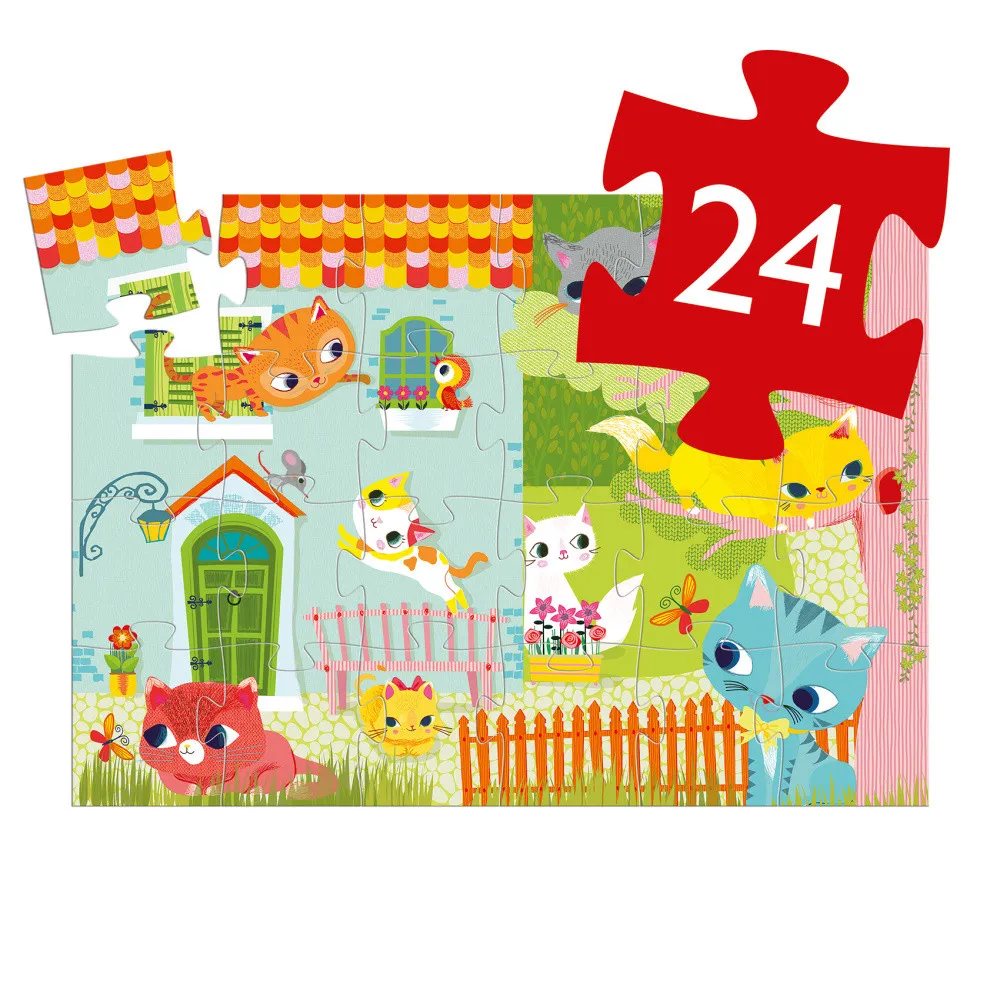 Puzzle - Igrivi mucki - 24 delcev