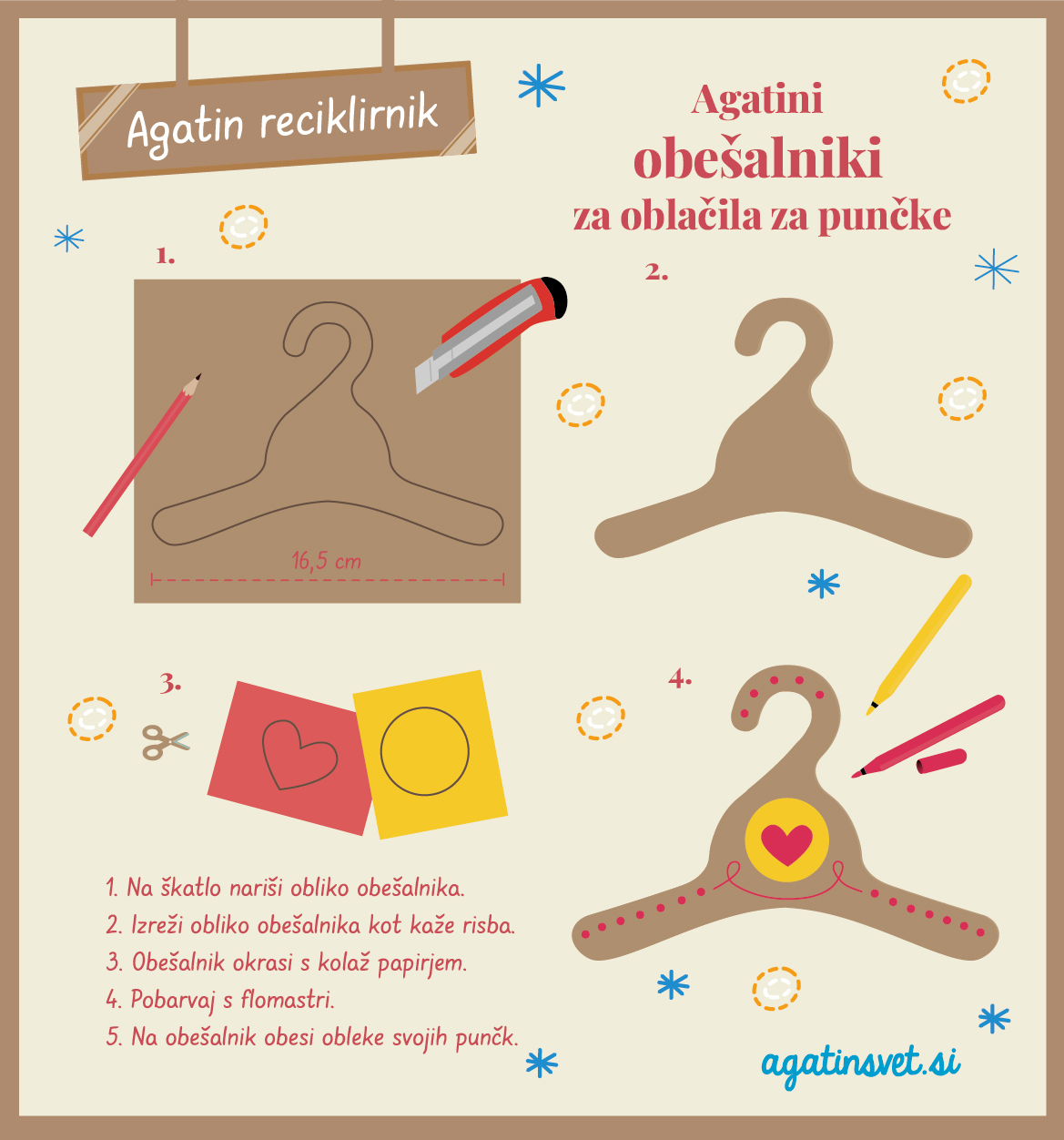 Agatin reciklirnik: Obešalniki